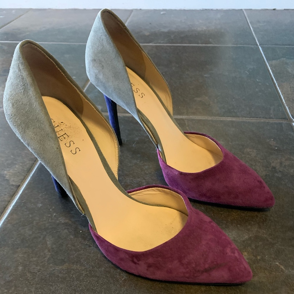 Hosanna Guess Color Block Magenta/Grey Pumps